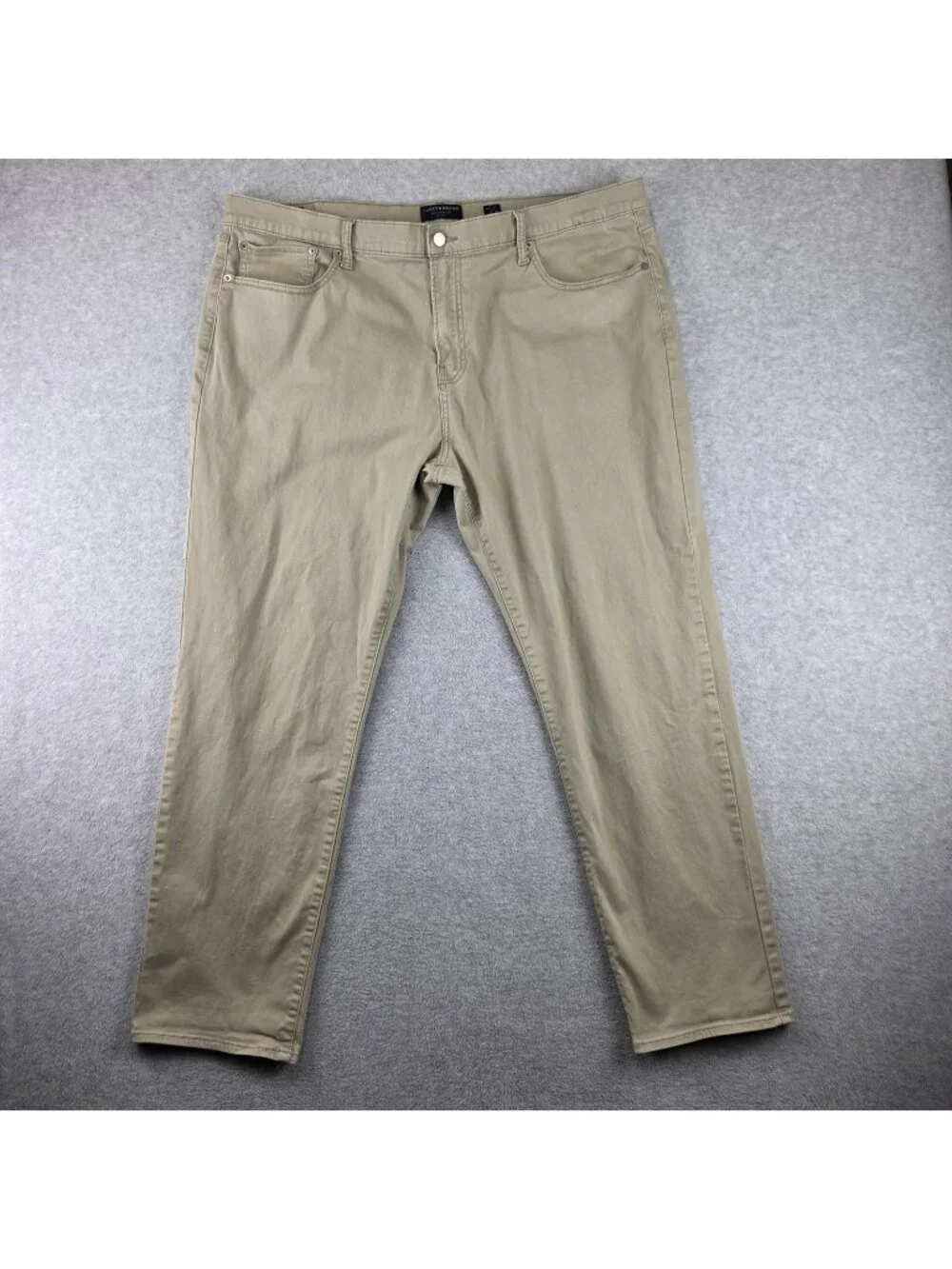 Lucky Brand 223 Straight Pants Mens 42x32 Beige Chino Stretch Casual Cotton